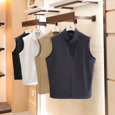 高性价比高克重2026春季新款户外外穿马夹针织立领叠穿马甲男2104