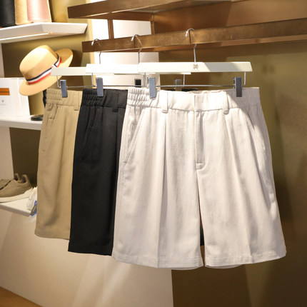 2025夏季新款男士高端户外运动老钱风廓型直筒百慕大棉麻短裤1120