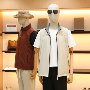 男士 叠穿户外夹棉立领休闲坎肩马甲1374 新款 意奢老钱风2025秋冬季