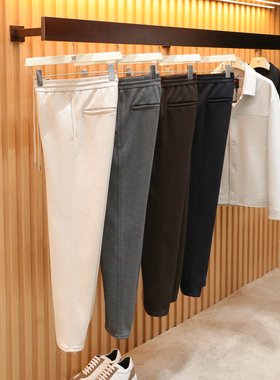 意式奢华2025秋冬季新款男士高级感醋酸羊毛混纺直筒针织长裤1631