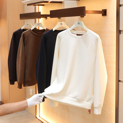 2025秋冬季新款高端莱赛尔醋酸羊毛混纺长袖圆领叠穿打底卫衣1367