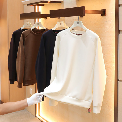 2025秋冬季新款高端莱赛尔醋酸羊毛混纺长袖圆领叠穿打底卫衣1367