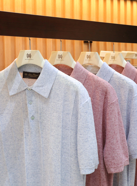 意式奢华2025夏季新款高端气质老钱风亚麻混纺针织短袖POLO衫1231