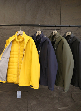 城市休闲2024秋冬季新款男机能户外运动三合一冲锋羽绒服外套9645