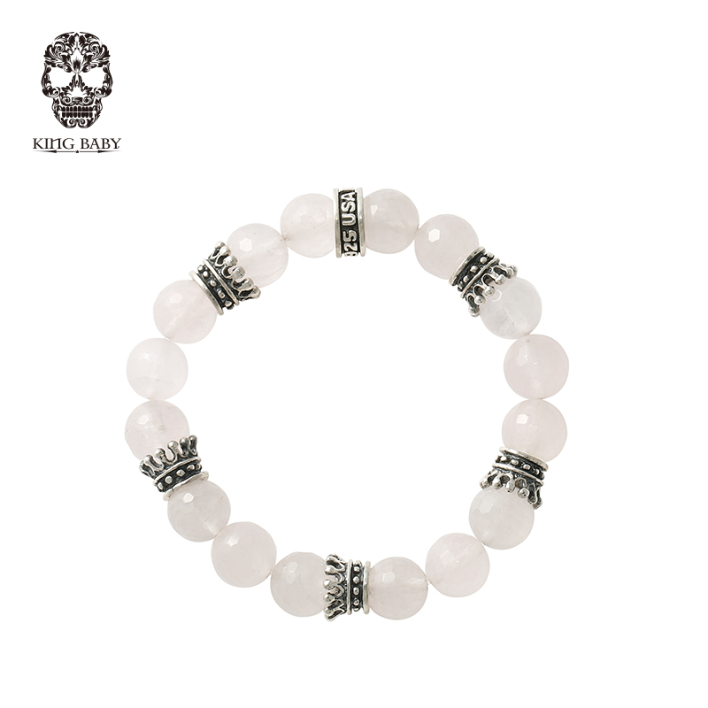 king baby经典粉色水晶手链摇滚嘻哈时尚潮流ins风送女友浪漫礼物