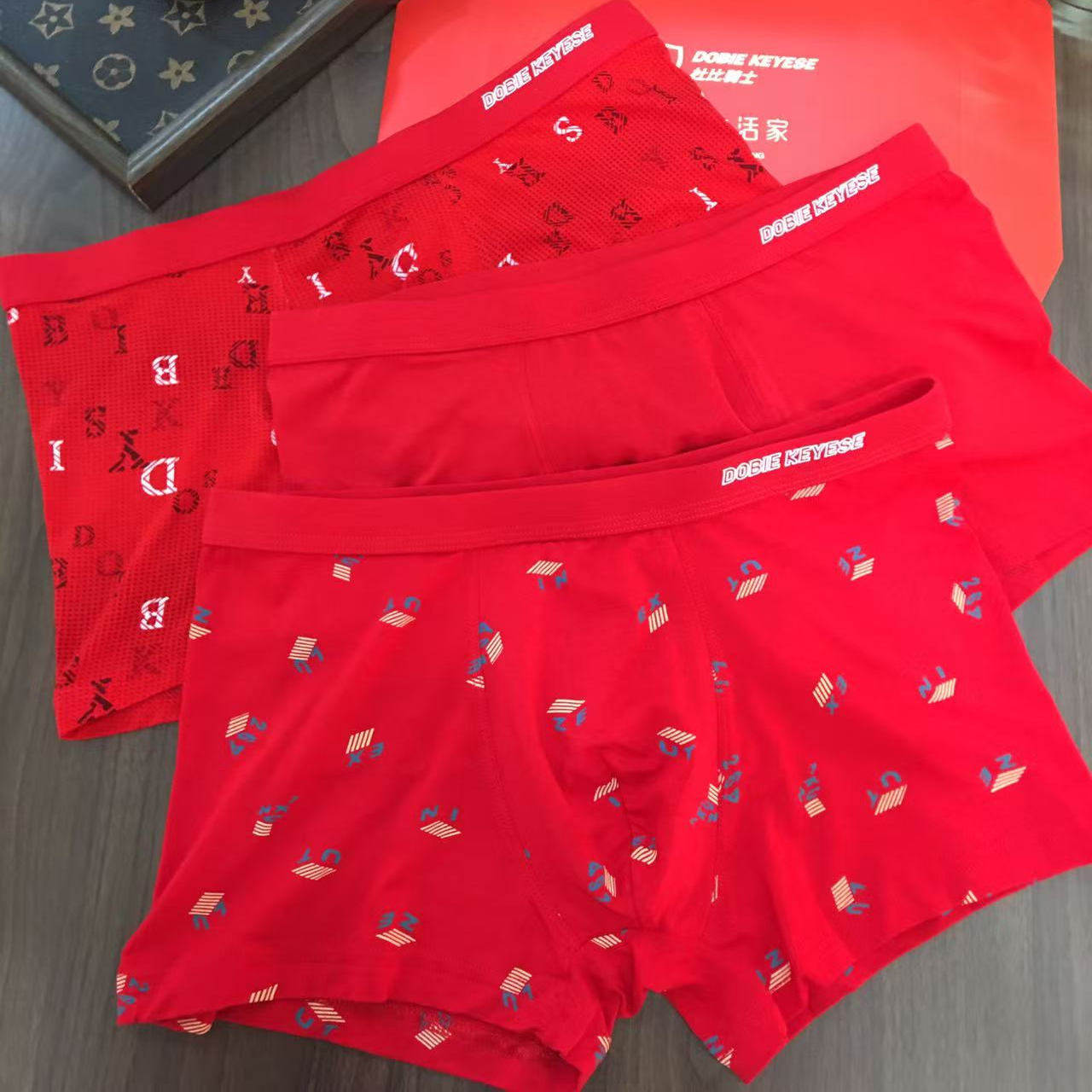 3条装杜比骑士男士莫代尔本命年结婚红色平角内裤中腰好运四角裤,女士内衣/男士内衣/家居服,男平角内裤,淘宝优惠券,粉丝福利购,淘宝优惠卷
