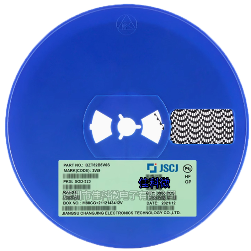CJ长电 BZT52B5V6 BZT52B5V6S 丝印2W9 SOD-123/323 稳压管二极管