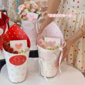 饰包装 饰配件烘焙装 权七夕情人节冰淇淋桶花束蛋糕装 抱抱酱原创版