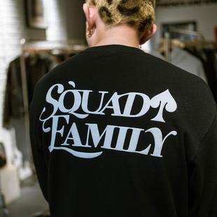 SUC群起攻司基础华夫格口袋刺绣绒发泡logo恒温暖皮重磅打底长袖