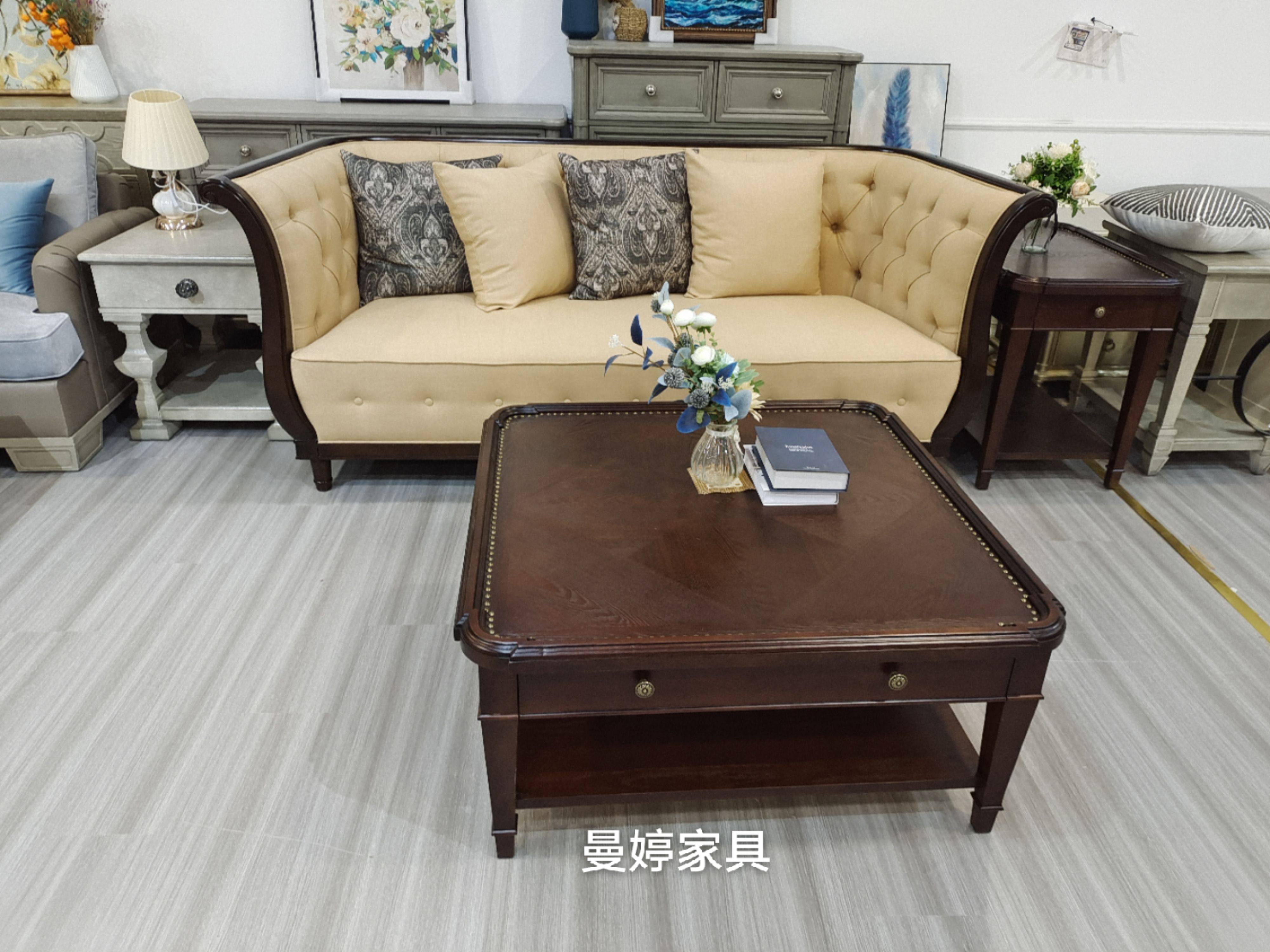 美式art家具正方形茶几美式中式实木复古铆钉咖啡桌定制沙发茶几,住宅家具,布艺沙发,淘宝优惠券,粉丝福利购,淘宝优惠卷