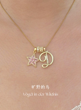 轻奢小众甜美风项链可定制字母