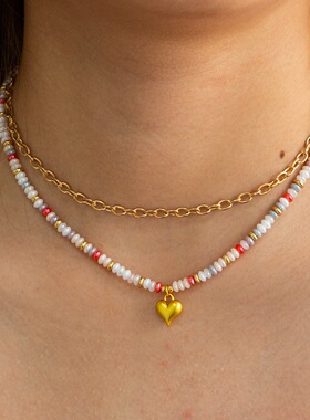 波西米亚手工串珠吊坠双层项链