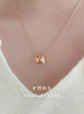 小蛮腰吊坠项链！镶嵌贝母锁骨链