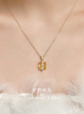 Vögel「落日糖」方糖项链轻奢小众高级感锁骨链百搭气质配饰女