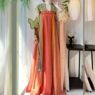 烟芷雨【棠花】原创汉服女新款复原唐褙子齐胸破裙日常仙气春夏款