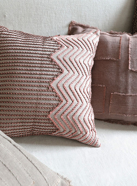 弋采原创样板房波纹客厅沙发立体装饰靠垫抱枕腰枕方枕靠包靠枕套