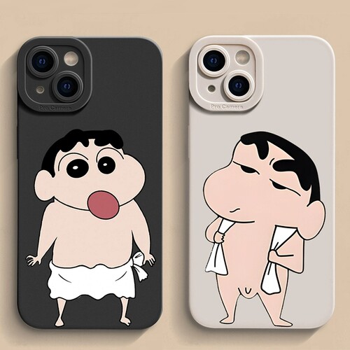 趣味蜡笔小新防摔苹果16ProMax手机壳iPhone15pro卡通11/12mini13pro高级xs镜头全包硅胶14plus保护套个性男