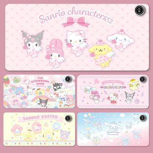 三丽鸥系列库洛米超大加热鼠标垫桌垫ins风高颜值办公室暖手桌垫