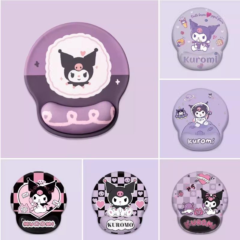 可爱库洛米护腕鼠标垫卡通女生办公家用键盘垫防滑加厚橡胶手腕垫