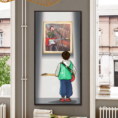 摇滚音乐教室beyond电吉他装饰画