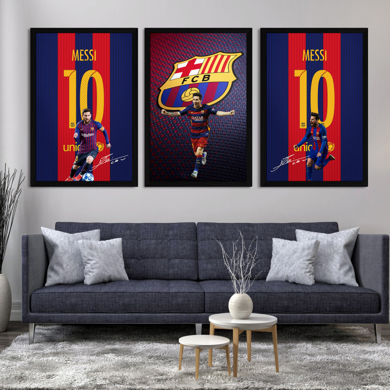 足球明星咖啡厅装饰画复古