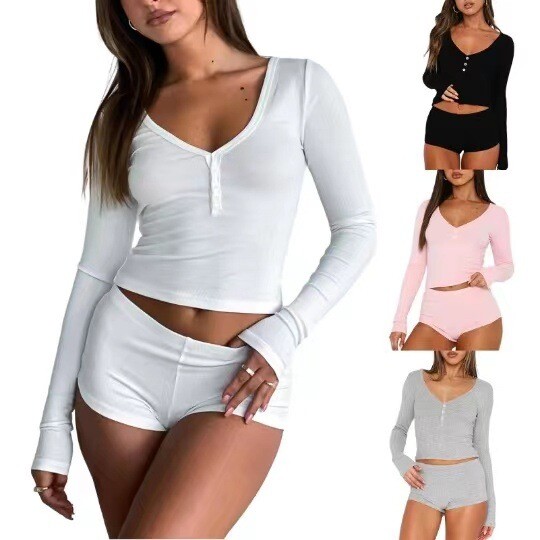 Cross border women's threaded knitted suit