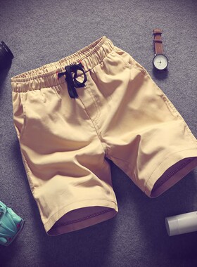 男韩版修身裤men slim casual cotton shorts khaki short pants