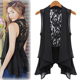 Women Summer Chiffon Lace Cardigan Shawl Coat Long Blouse OL