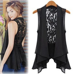 Women Summer Chiffon Lace Cardigan Shawl Coat Long Blouse OL