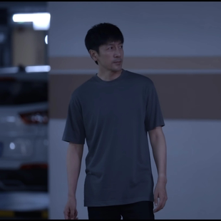 正当防卫段鸿山张鲁一同款t恤男士落肩百搭宽松纯棉圆领短袖上衣