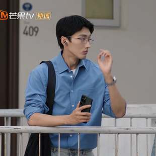 仁心俱乐部白客蒋毓师铭泽同款衬衫男长袖韩版宽松百搭休闲衬衣男