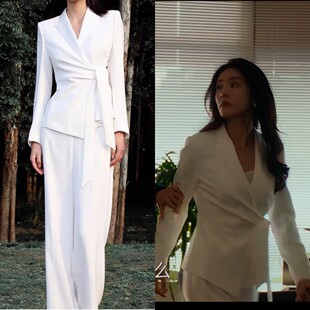 婚内婚外宁悦蔡文静同款西装套装女韩版修身长袖休闲白色黑色西服