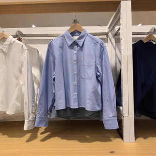 七根心简王奕婷木代刘浩存同款纯色百搭牛津纺休闲衬衫长袖衬衣女