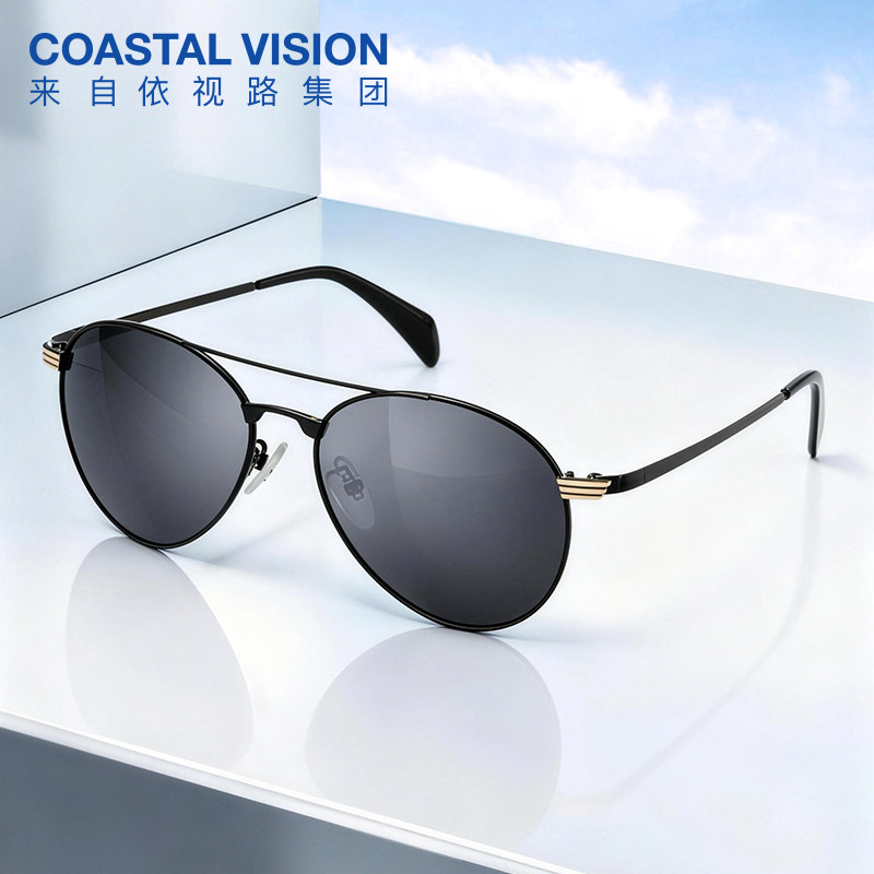 镜宴新款太阳镜酷感时尚男女户外偏光飞行员款墨镜7206