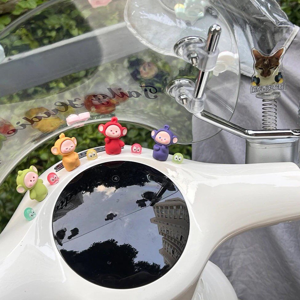 适用台铃蝴蝶EB仪表盘天线宝宝装饰小摆件电动车卡通可爱立体公仔
