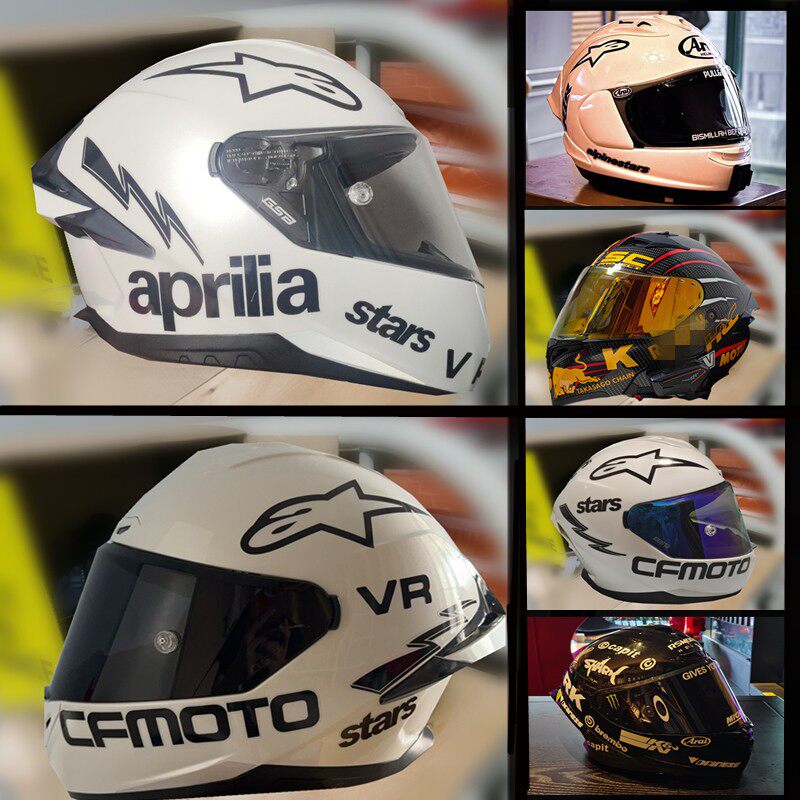 摩托车头盔贴纸A星diy装饰防水反光贴花适用于春风阿普利亚杜卡迪