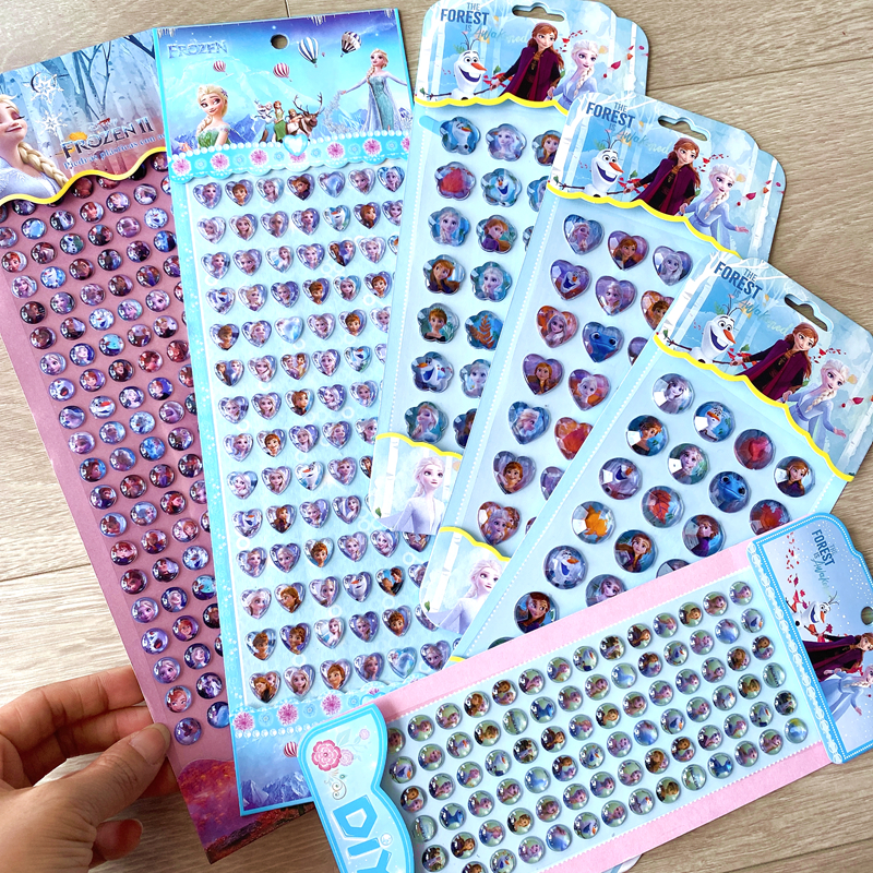 冰雪2奇缘爱莎公主贴纸女孩儿童水晶粘贴Elsa宝石钻石贴画sticker