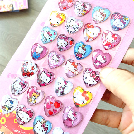 超大颗钻石水晶贴hello kitty贴纸凯蒂猫KT猫立体3d儿童水晶贴纸