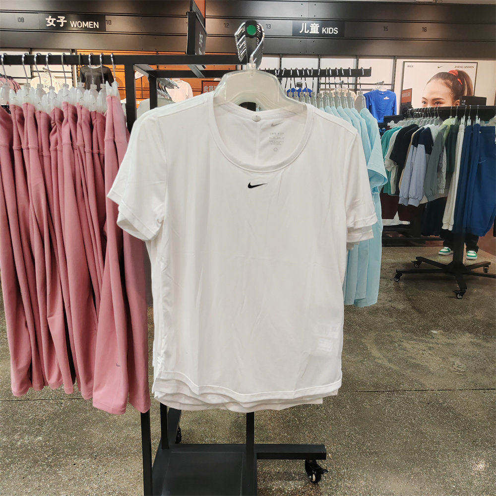 耐克NIKE奥莱正品女运动休闲跑步速干短袖T恤上衣DD0639-100