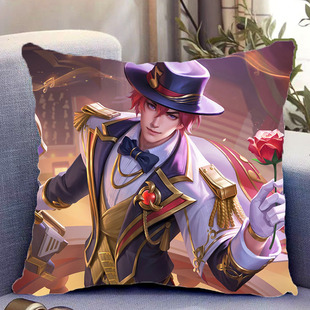 刘备双面抱枕王者荣耀周边照片带枕芯靠枕靠垫枕头套生日礼物定制