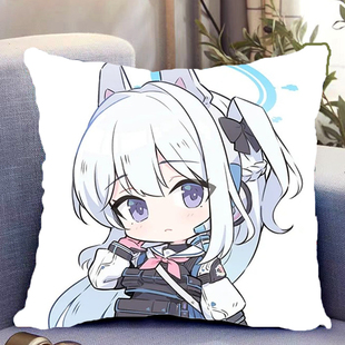 月雪宫子双面抱枕蔚蓝档案周边照片带枕芯靠枕靠垫枕头礼物可定制