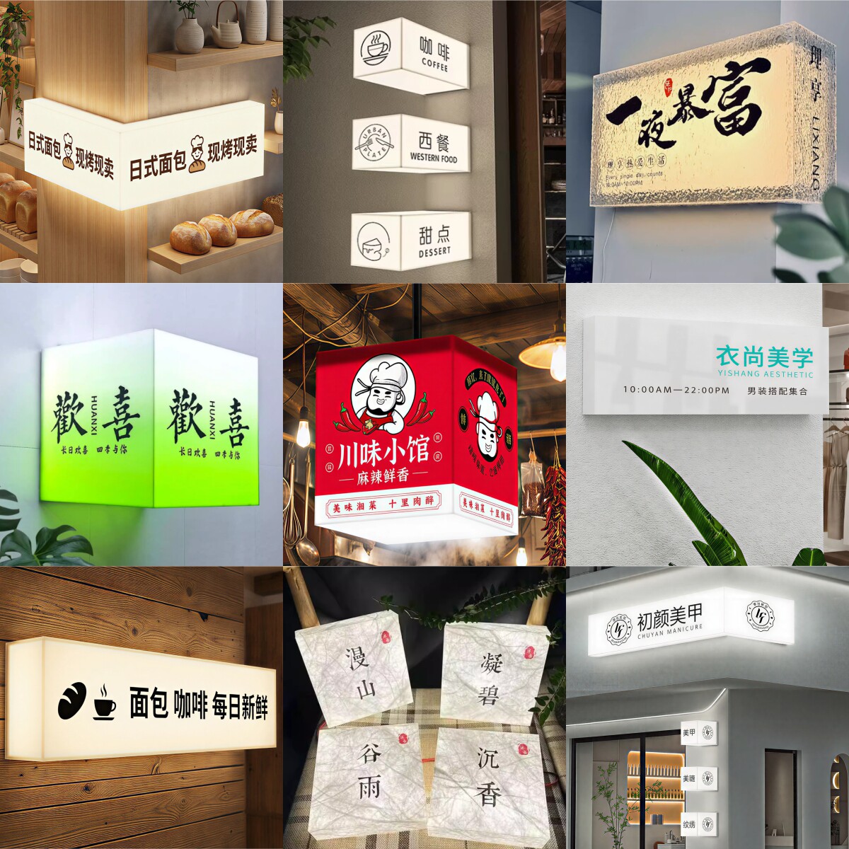 LED网红亚克力通体发光灯箱招牌