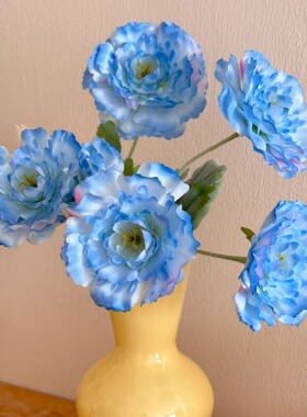 COG 3头锦鲤洋牡丹仿真花高档假花餐桌花装饰摆件婚庆花艺拍照