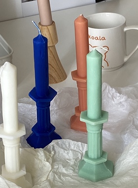 COG 韩国ins同款长杆蜡烛烛台杆蜡白色橙色摆件香薰拍照酒吧chic