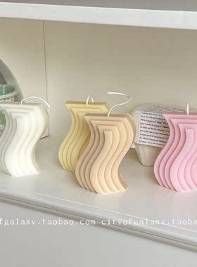 几何异形S字母波浪自制蜡烛无香味摆件抽象艺术韩国ins