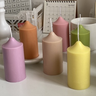 COG 自制ins柱状圆柱蜡烛无味纯手工韩风同款蜡烛拍照摆件chic