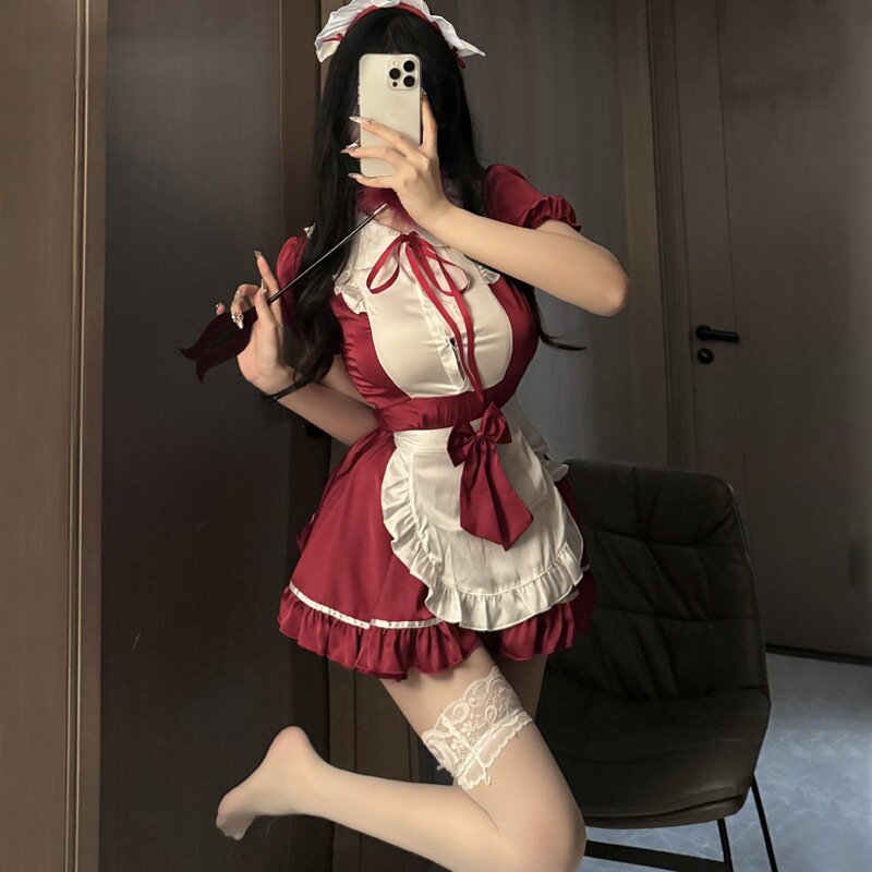 DAVE & JANIE 性感纯欲连衣裙COS火辣小胸显大诱惑开档免脱睡裙女