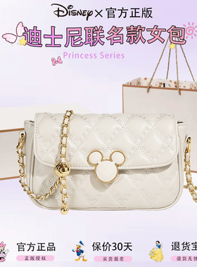 Disney/迪士尼女包2025春夏款米奇菱格链条单肩斜挎小方女包