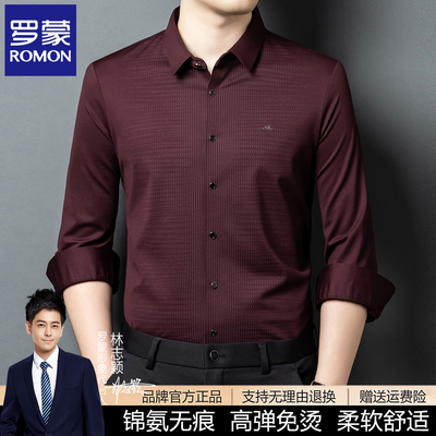 罗蒙2025男士春秋长袖衬衫高级感