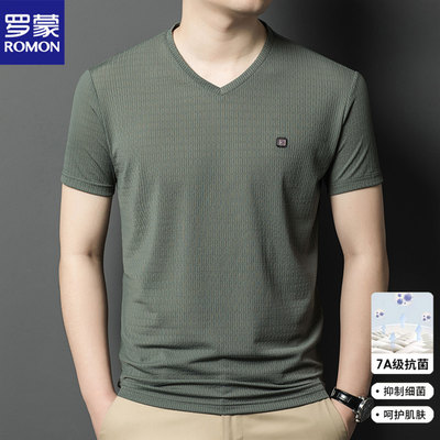 罗蒙高端正品男短袖商务休闲上衣